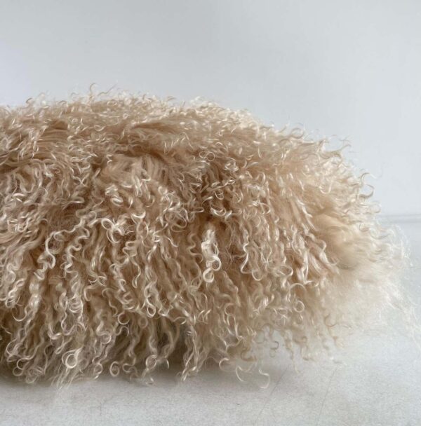 Tibetan Fur and Linen Pillow