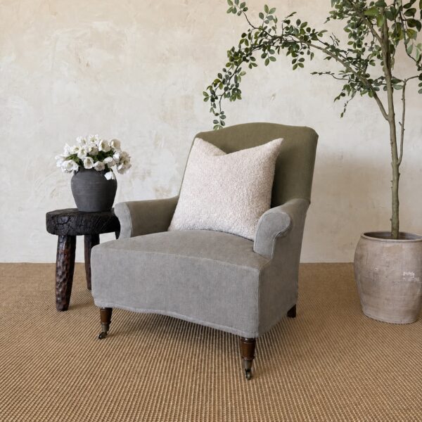 Alma Accent Chair~ Ottoman (Kaki)
