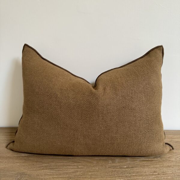 Fromentera French Linen Lumbar Pillow - Cappuccino