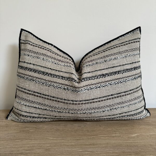 Rayada Stripe French Woven Linen Embroidered Pillows