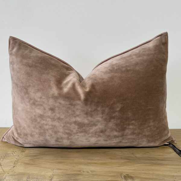 Vintage Velvet Lumbar Pillow – Blush