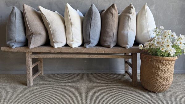 100% Hemp Pillow with Down Insert in Stone