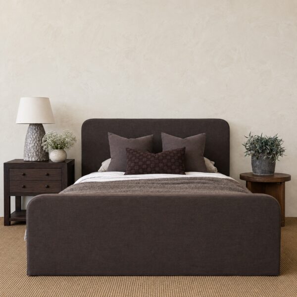Laguna Bed Slip Covered - Cafe Noir