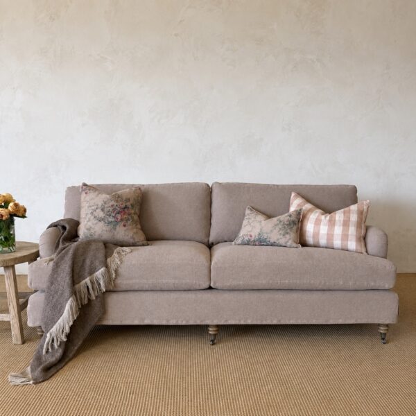 Marion Sofa  Slip Covered in Fawn Belgian Linen