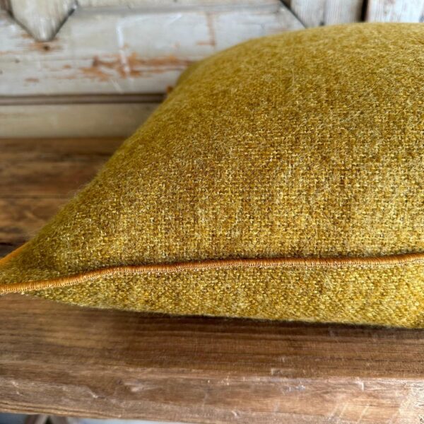 Bouclette French Wool Accent Pillow- Ocre
