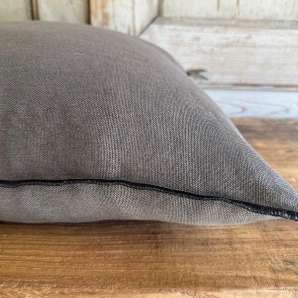 Stone Wash French Linen Accent Pillow- Castor