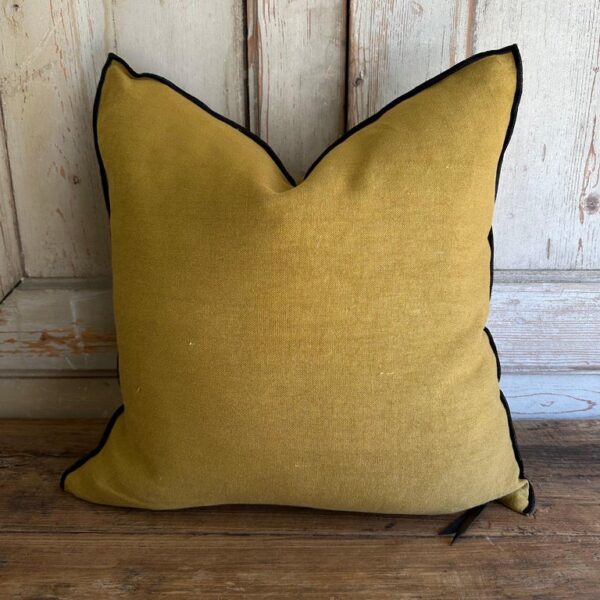 Stone Wash French Linen Accent Pillow – Ocre