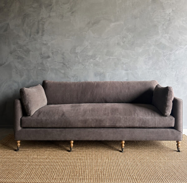 Rudin Linen Sofa - Cafe Noir