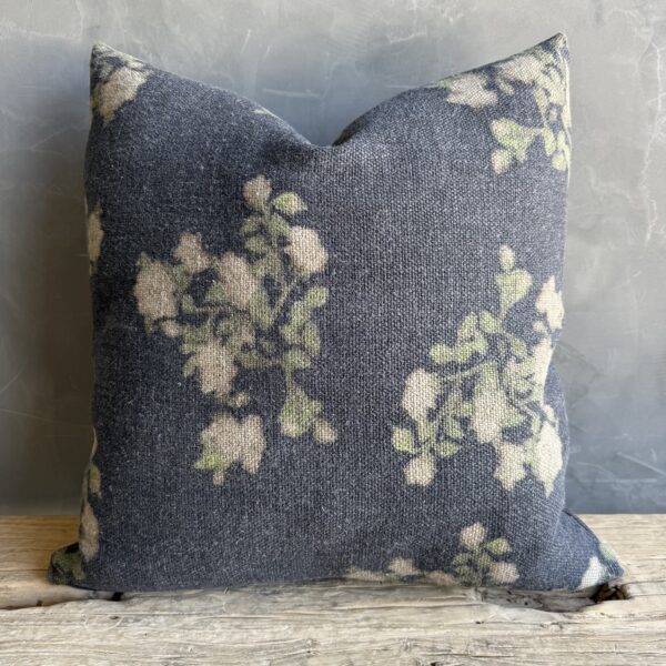 Wabi Sabi French Linen Roses Pillow - Creme