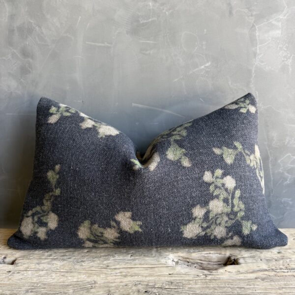 Wabi Sabi Linen Roses Pillow - Creme