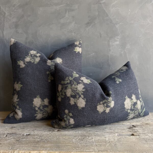 Wabi Sabi French Linen Roses Pillow - Creme
