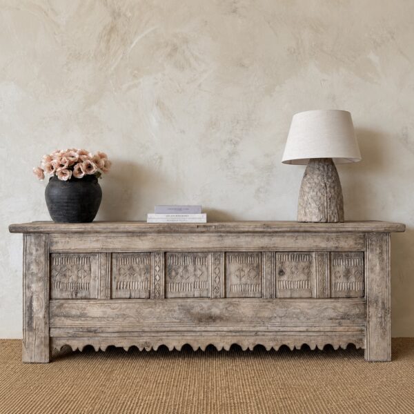Vintage Reclaimed Fir Carved Console