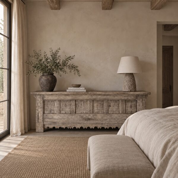 Vintage Reclaimed Fir Carved Console