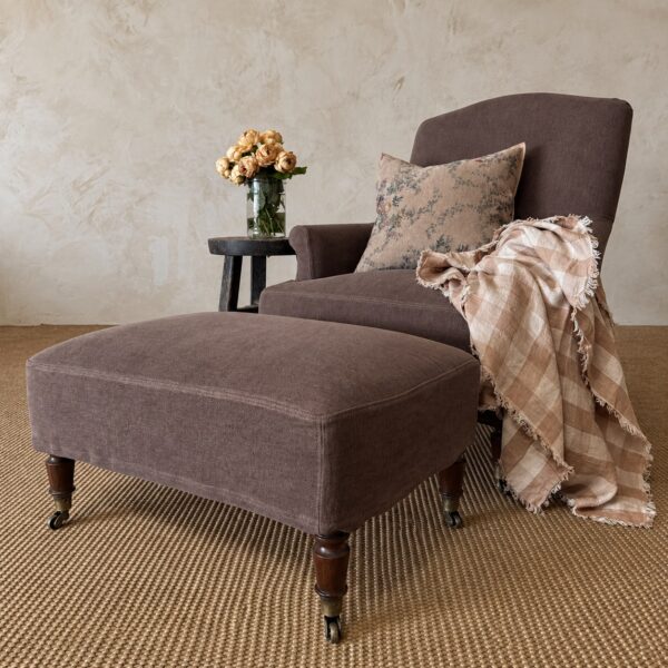 Alma Accent Chair~ Ottoman (Truffle)