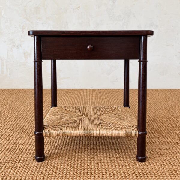 Amber Nightstand with Rush Shelf