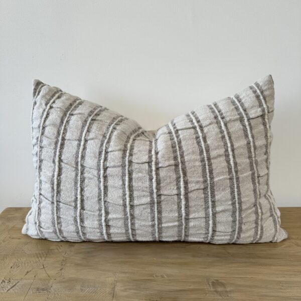 Low Stripe Lumbar Pillow - Gray