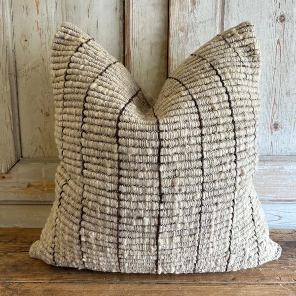 Feliz Wool Pillow - Oatmeal / Brown