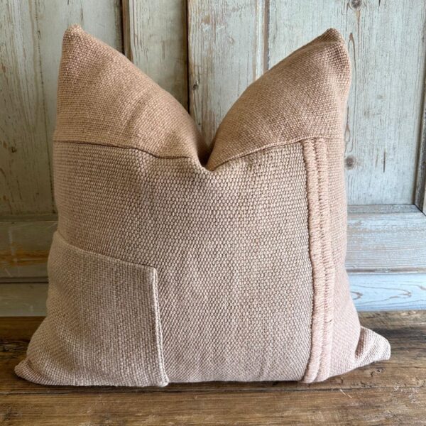 Vilana Wool Patchwork Pillow – Blush