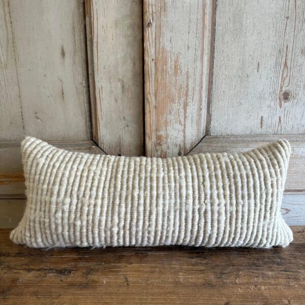 Adriana Wool Lumbar Pillow - Ecru