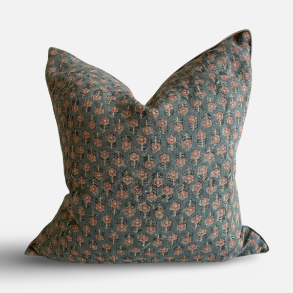 ZFS Tulsi Teal Coral Pillow