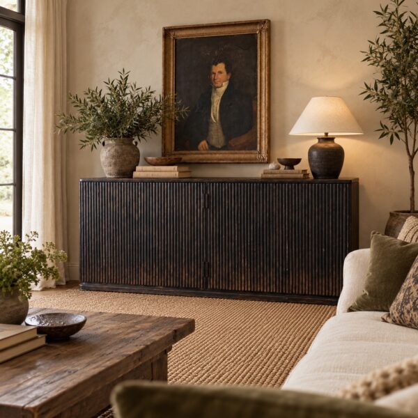 Reeded Credenza in Weathered Black