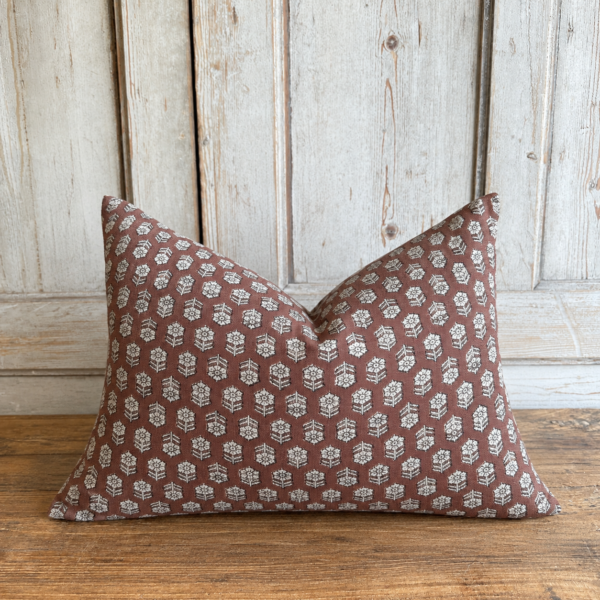 ZFS Tulsi Saffron Hand Blocked Pillow