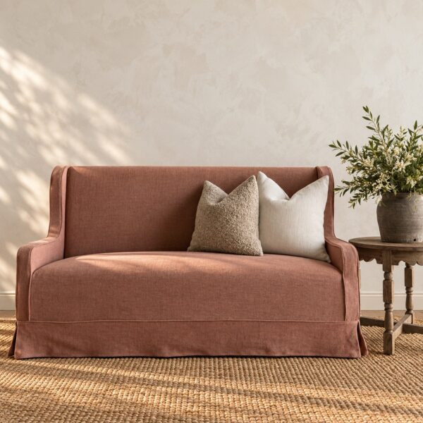 Brussels Slip Covered Settee - Havane