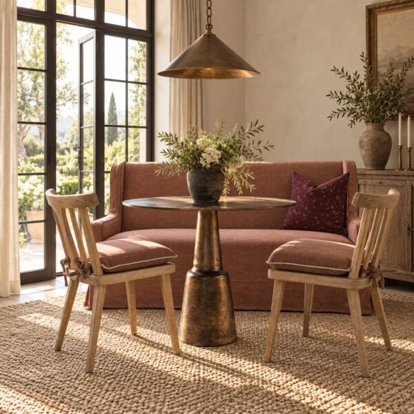 Brussels Slip Covered Settee - Havane