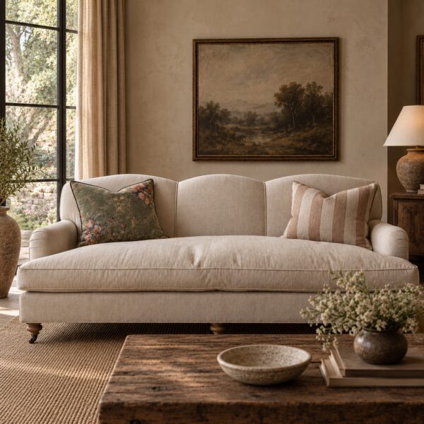 Modern English Sofa - Linen